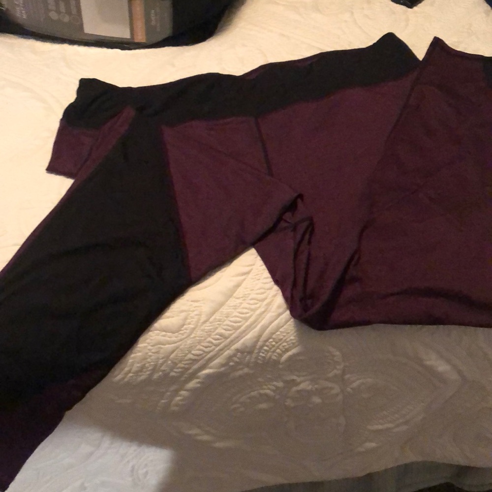 Purple/black active pants